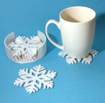Originální 3D-tištěný podtácek “Sněhová vločka