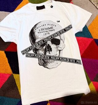 PHILIPP PLEIN  BAVLNĚNÉ PÁNSKÉ EXTRAVAGANTNÍ TRIKO XL