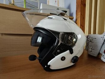 Přilba s headsetem Outstar, SENA (lesklá bílá, vel. M)