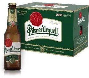 Pilsner Urquell, hnědé láhve 0,33l. Vývozní.