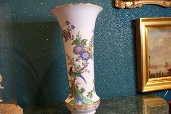 Velká míšeňská porcelánová váza Indický barevný rajský pták,