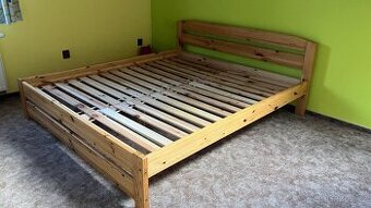 Manželská postel z masivu pro matrace 90x200 nebo 180x200