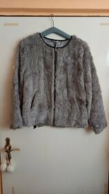 Šedý kabát - umělá kožešina (H&M) - 1