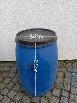 Prodám sud modrý 120 l s víkem