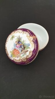 Starožitná porcelánová šperkovnice "Míšeňský Styl"