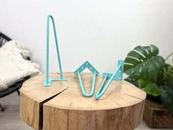 Industrial Hairpin Podnož Noha 2 ramenná Tyrkysová