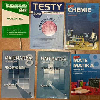 učebnice, matematika, chemie, přijímací zkoušky, dopr.ZDARMA