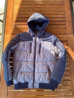 Zimní bunda šedomodrá, vel. 164