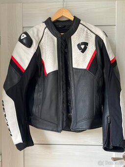 Bunda na motorku Revit Matador černo-bílo-fluo červená