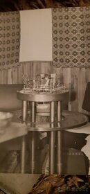 Kuřácký mosazný stolek nahoře s mozaikou + kuřácká sada - 1