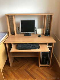 Počítačový stůl, PC stolek, úložiště CD, pěkný stav
