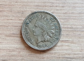 1 Cent 1863 USA Spojené státy Americké mince Severní Amerika