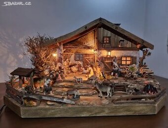 Betlém + 16 figurek zakázková práce PC: 900 Eur