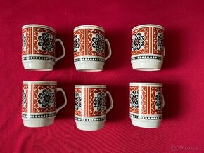 hrneček retro hrneček starý hrneček červený mandala