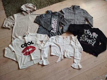 Béžová/melír/smetana mikina+sako vel.146/152/158//10-13 let