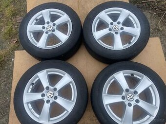 Alu kola 5x112.r16. Letní pneu 205/55/16.Vw,Škoda,Audi,Seat