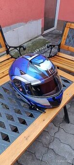 Vyklápěcí přilba na motorku MT Atom SV TRANSCEND E7 modrá