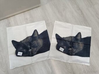 2ks povlaky na polštář, kočky - nové