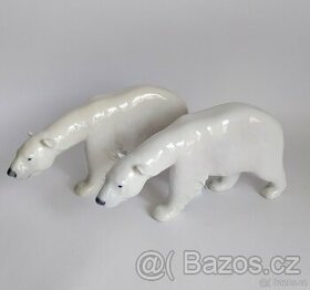 Starožitné porcelánové figury - medvědi - Královská Kodaň - 1