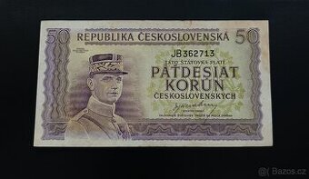 50kčs bez data 1945 Štefánik - Neperforovaná - 1