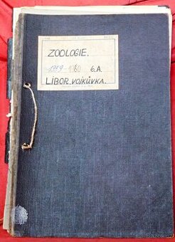 Libor Vojkůvka-malířův škol.sešit zoologie ze 6. A ,rok 1959