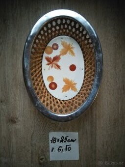 Košíček porcelán, kov, značený - 1