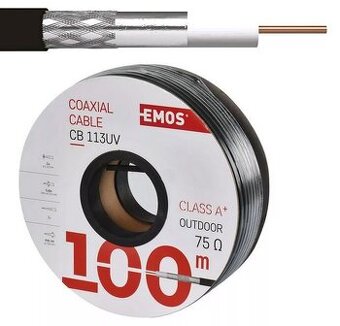 Kabel koaxiální EMOS CB 113 UV - 100 m (75 Ohm), NOVÝ