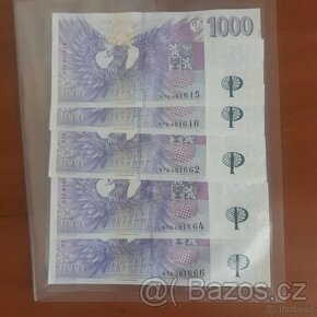 Prodám bankovky s pŕitiskem 1000czk - 1