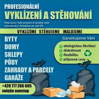 PROFESIONÁLNÍ STĚHOVÁNÍ, MALOVÁNÍ ,Vyklízení