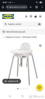 Dětská jídelní židlička ikea
