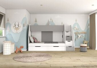 Prodám dětskou patrovou postel s úložným prostorem - 1