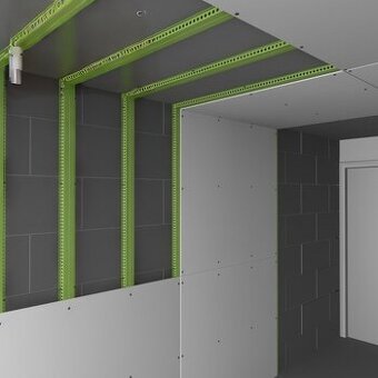 Prodám sádrokartonové plechy, spojky, profily, oka, závěsy