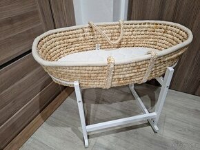 Mojžíšův košík Corn Natural Ahojbaby Sleepe s matrací