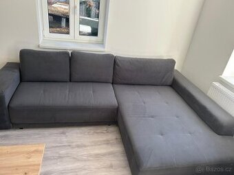 ROHOVÁ SEDAČKA, textil, šedá