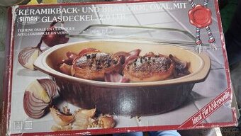 Keramická zapékací mísa se skleněným víkem 2L