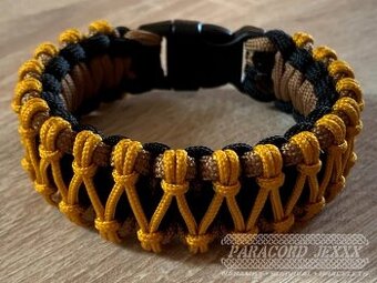 Paracord náramek (19,5 cm) black - coyote - gold