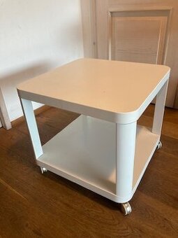 TINGBY – odkládací stolek na kolečkách, bílá, 64x64 cm