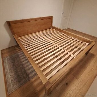 Ručně dělaná dubová postel s roštem - 1