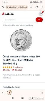 Investiční  stříbrne mince.