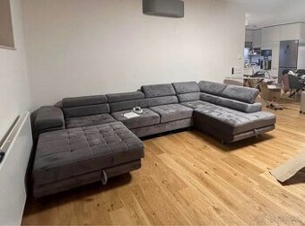 Sedací souprava do U, šedá