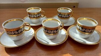 kávová sada 70.léta šálky a podšálky