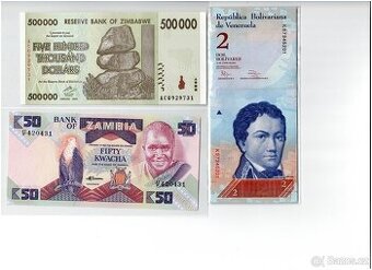 Mix. papírových bankovek - UNC stav