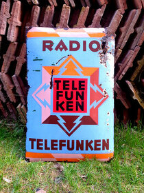 Telefunken Radio - Stará Smaltovaná Cedule , 40 X 60 cm.. - 1