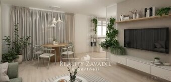 Prodej bytu 2+1 s garáží a zahradou, Platěnice, Moravany