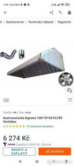 Digestoř s filtry a ventilátor 100x80x40