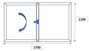 Dvoukřídlé okno se sítí proti hmyzu