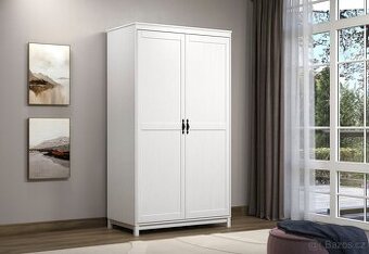 Nová šatní skříň masiv borovice bílá