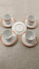 Porcelánové hrníčky a talířky 9 kusů Bohemia