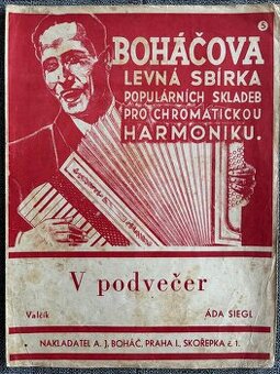Noty: Boháčova sbírka pro harmoniku 5 - V podvečer,Áda Siegl