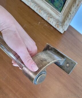 Robustní dveřní madlo Art Deco / vintage klika